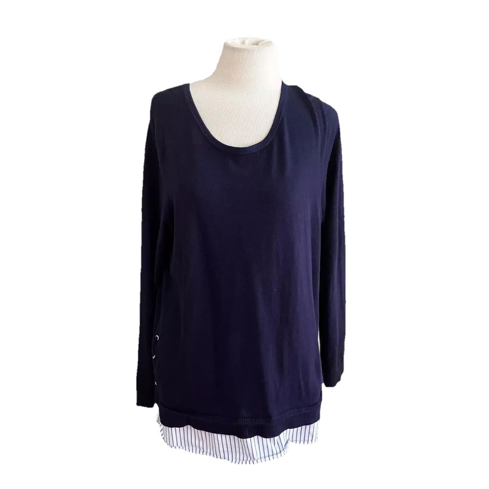 Calvin Klein Sweater Navy  Sz L ‎ Top Womens long sleeve Knitted